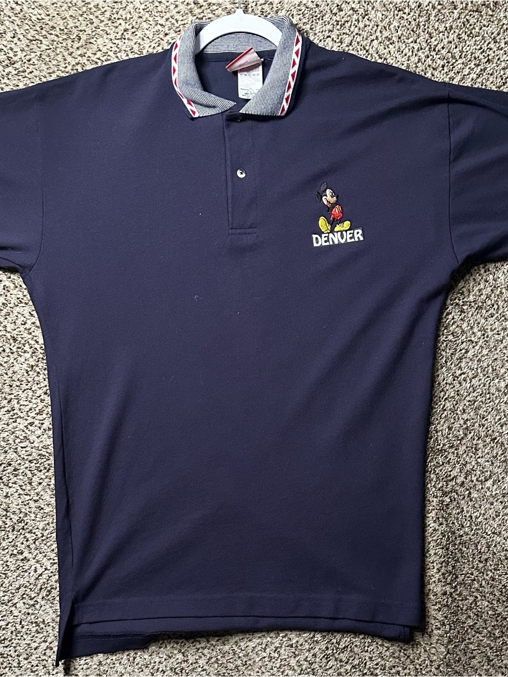 Denver Mickey Mouse Embroidered Navy Polo Shirt